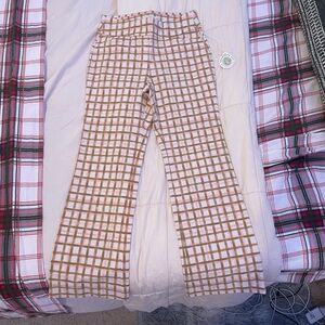 Maren Kick Flare Pant Calm Waters Plaid